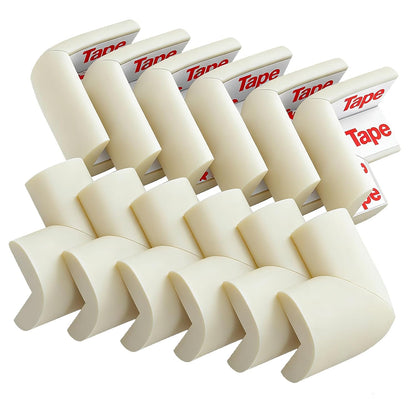 12 Pack Soft Corner Protector Baby Proofing Edge & Corner Guards, Furniture Safety Bumper for Table, Fireplace, Stair, Cabinet, (Brown)
