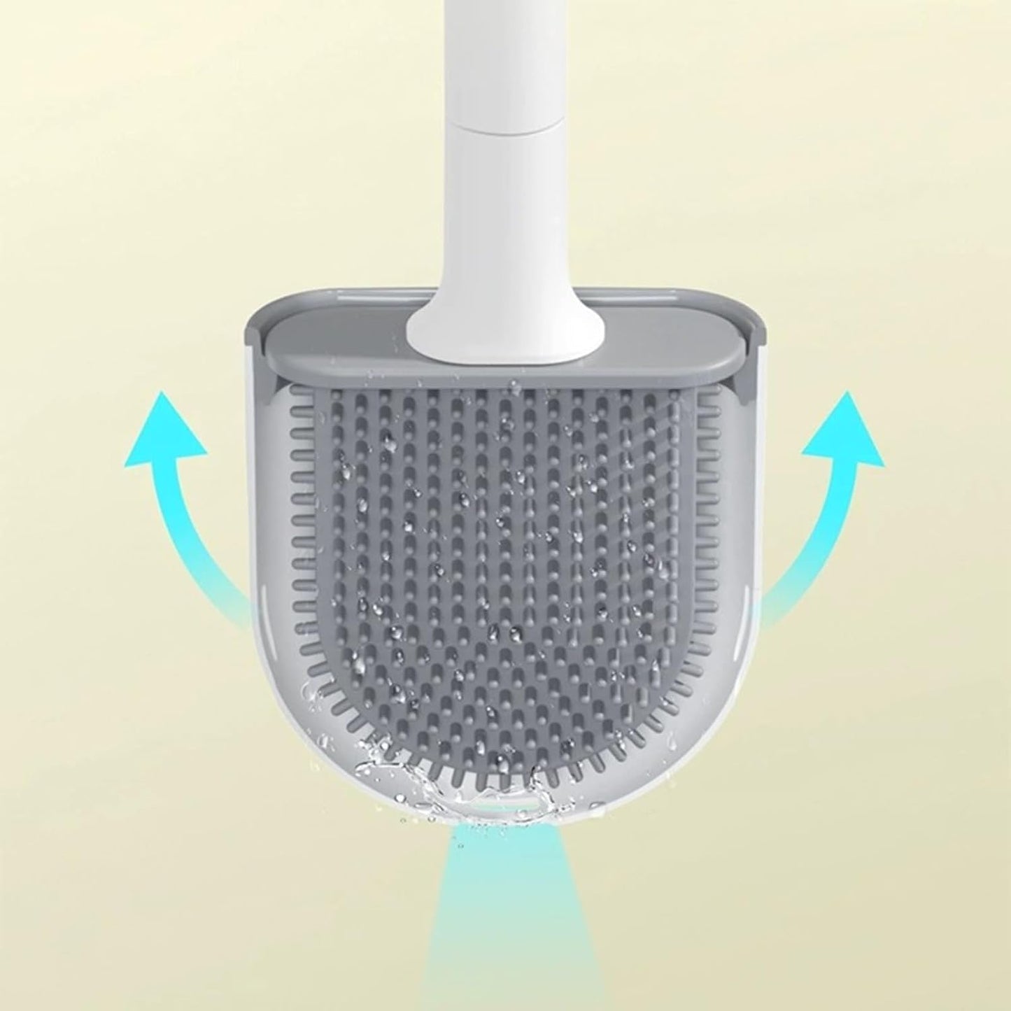 Silicone Toilet Brush with Wall Mount - No Dead Corners, Quick Dry, Drill-Free Cleaner (Black)