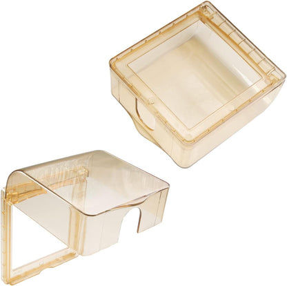 Fielect 2Pcs Weatherproof in Use Outlet Cover Plug Receptacle Protector for Retrofit Siding Construction Transparent 118 Type 210x100x47mm