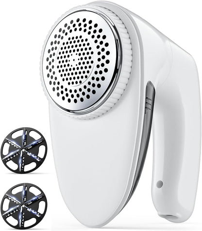 Bymore Fabric Shaver & Lint Shaver for Clothes and Furniture, Heavy Duty Sweater Shaver Lint Remover with Large 65mm Shaving Head, 6-Leaf Blades, Extra Replacement Blades for Couch, Sofa & Upholstery