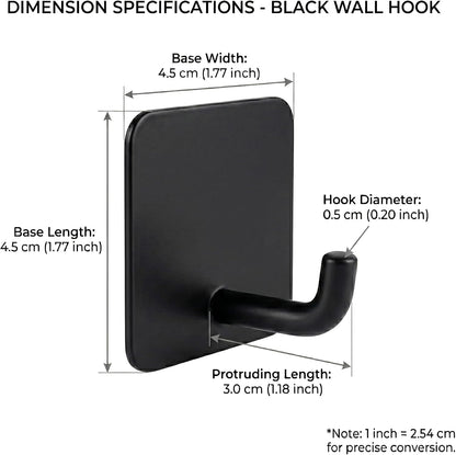 Stainless Steel Adhesive Wall Hooks for Hanging, Heavy Duty Waterproof Stick On for Bathroom Kitchen Shower, Self Adhesive for Towels, Keys, Hats, Robes - 8 Pack (White and Black)