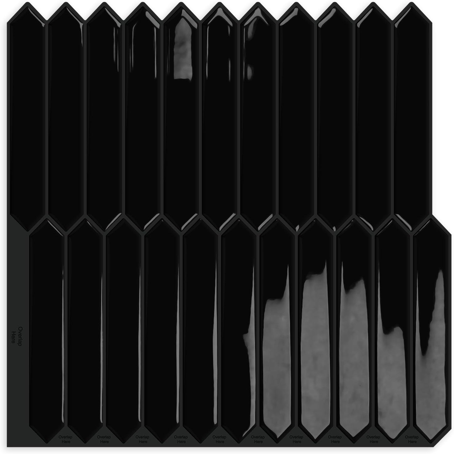 10 Sheets Long Hexagon Tile Peel and Stick Backsplash | Self-Adhesive Wall Tiles Stick on Back Splash for Kitchen, Bathroom, Fireplace,RV(Green,12"×12")