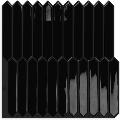10 Sheets Long Hexagon Tile Peel and Stick Backsplash | Self-Adhesive Wall Tiles Stick on Back Splash for Kitchen, Bathroom, Fireplace,RV(Green,12"×12")