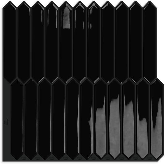 10 Sheets Long Hexagon Tile Peel and Stick Backsplash | Self-Adhesive Wall Tiles Stick on Back Splash for Kitchen, Bathroom, Fireplace,RV(Green,12"×12")