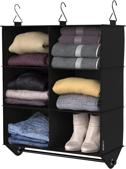ClosetMaid 10-Shelf Fabric Hanging Shoe Storage Organizer for Closet, Charcoal Black