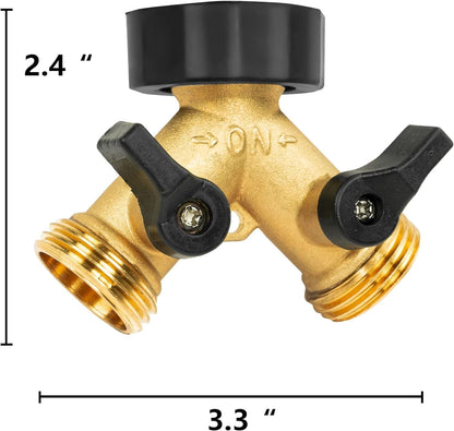 Garden Hose Splitter 2 Way Heavy Duty,Faucet Splitter, Outdoor Faucet Splitter, y Adapter for Water Hose, Water Spigot Splitter （2Pcs）