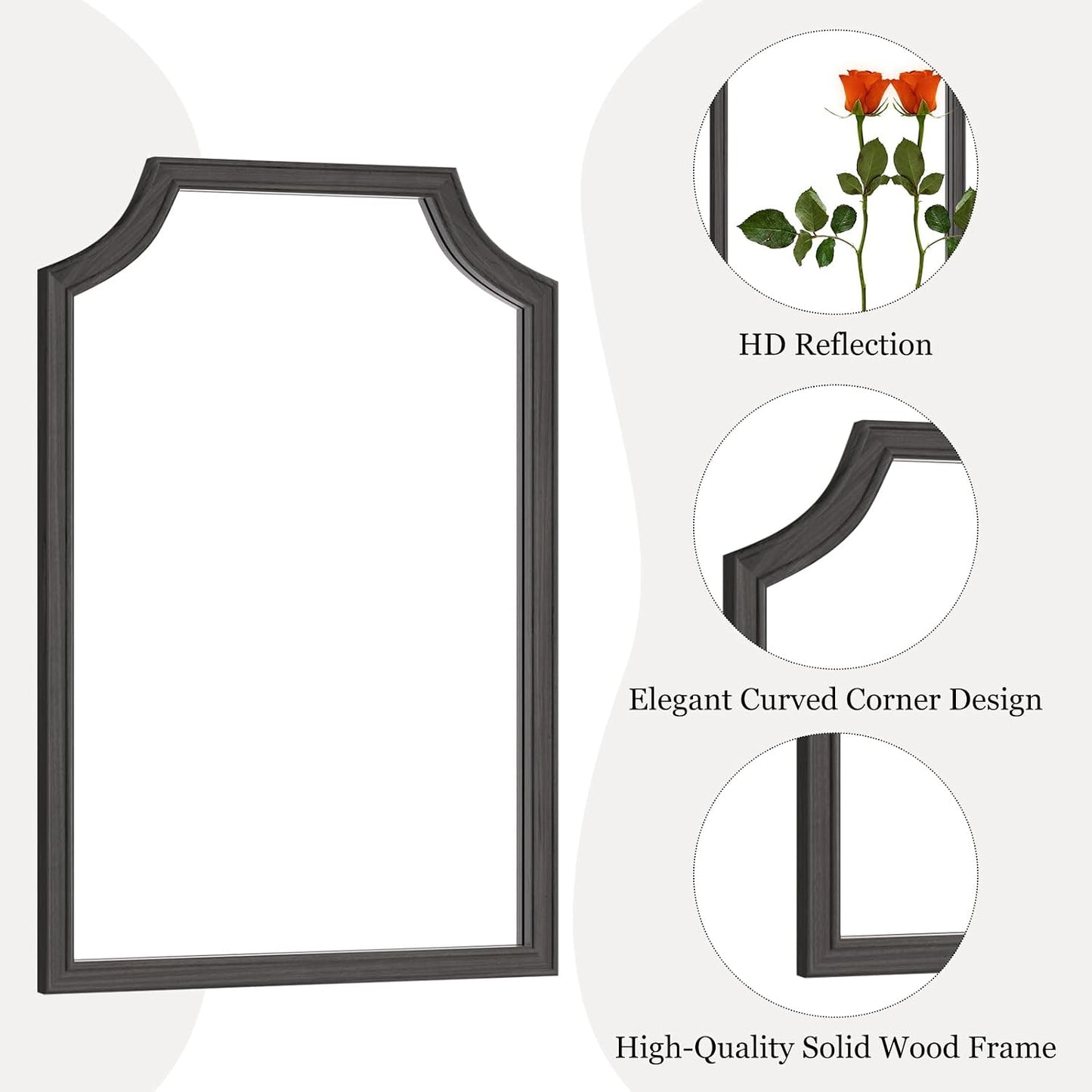 WallBeyond Full Length Mirror Wall Mounted 65"x22", Rustic Wooden Frame Floor Mirror, Large Full Body Mirror for Bedroom, Leaning or Hanging Against Wall, Natural