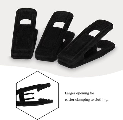Tinfol Velvet Hanger Clips, 24 Pack Black Pants Hangers Clips, Large Opening Clothes Pin, Strong Finger Flocked Clip Perfect for Use with Slim-line Clothes Velvet Hanger