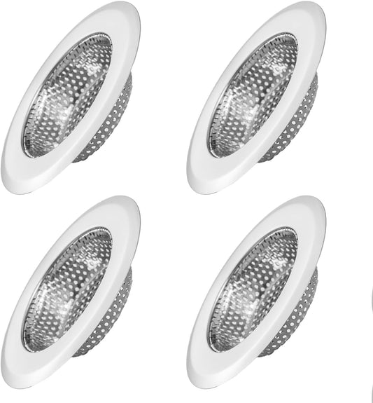 Kitchen Sink Drain Strainer Sink Stainless Steel Protectors for Kitchen Sink Stopper Dishwasher Safe Catcher Basket Cover Filter Trap Screen Large Wide Rim 11.5cm/4.5" Diameter (2.75in)