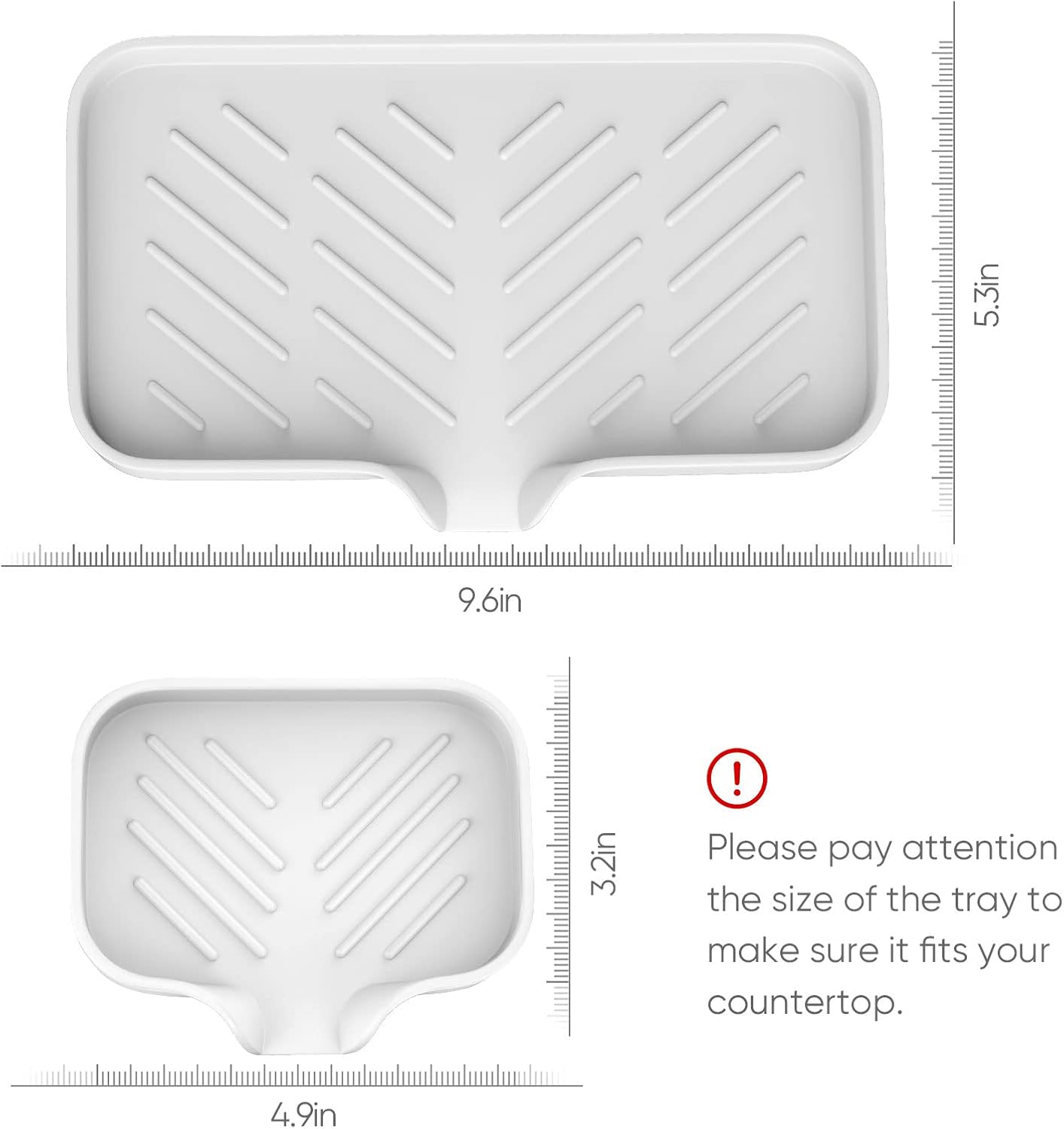 Kitchen Soap Tray,Kitchen Sink Tray Sponge Tray Kitchen Sponge Holder Self Draining Premium Silicone Soap Holder for Bathroom Counter Sink Caddy Organizer for Dish Soap Bottle,Soap Dispenser