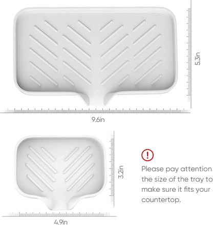 Kitchen Soap Tray,Kitchen Sink Tray Sponge Tray Kitchen Sponge Holder Self Draining Premium Silicone Soap Holder for Bathroom Counter Sink Caddy Organizer for Dish Soap Bottle,Soap Dispenser