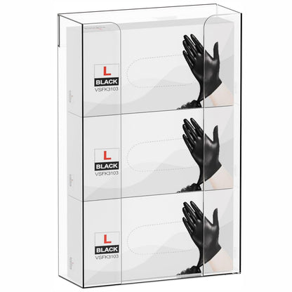 Cq acrylic Rubber Glove Holder for Wall Mount,Clear Disposable Glove Dispenser and Glove Box on Wall,Multipurpose Wall Floating Mask Dispenser and Medical Gloves Rack Storage,10.2”x16”x3.5” Pack of 1
