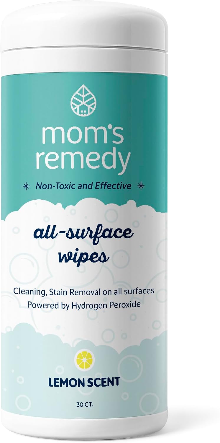 MOMREMEDY Hydrogen Peroxide Cleaning Wipes | All Purpose Cleaner and Stain Remover | Multipurpose for Home, Kitchen, Bathroom, All Surfaces | Non-Toxic