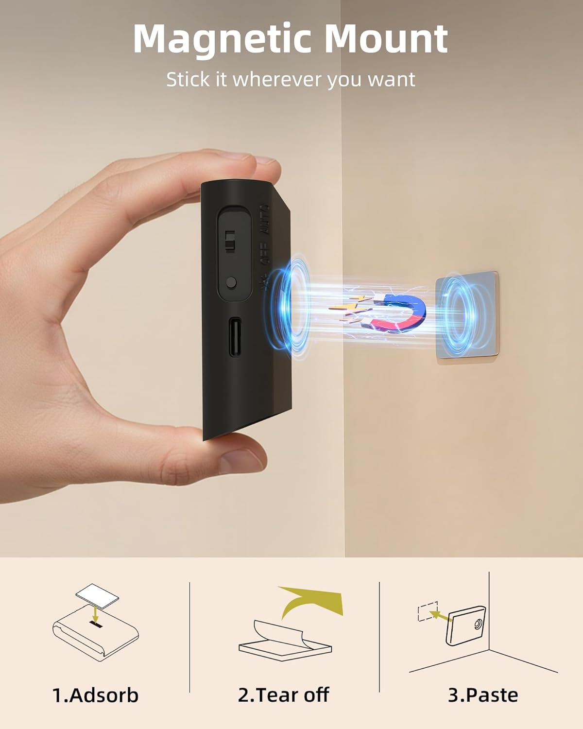EZVALO 6 Pack Motion Sensor Night Lights, Sync LED Stair Lights Indoor, 1500mAh Rechargeable, Magnetic & Dimmable, 3000K Soft White, Portable Nightlight for Hallway, Stairs, Bathroom, Bedroom