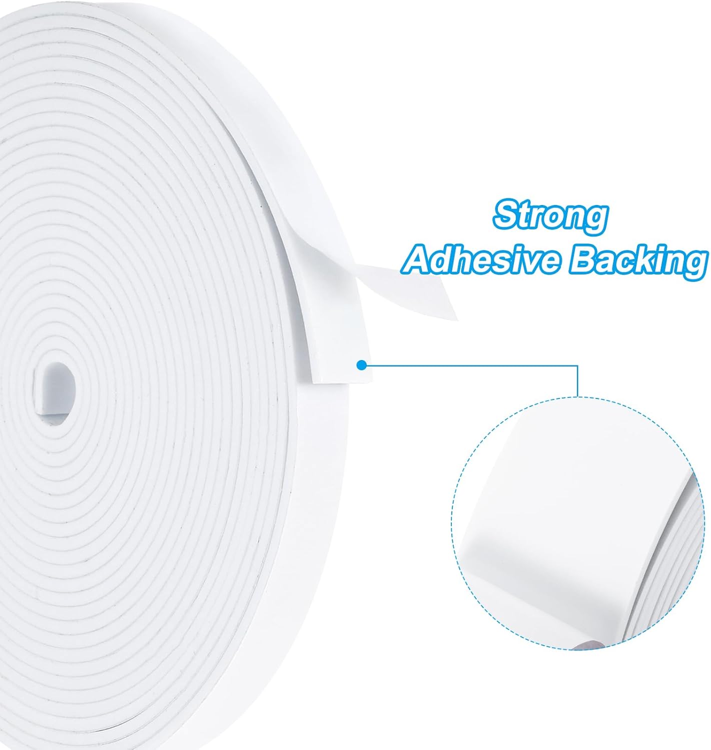 PATIKIL Weather Stripping Door Seal Strip, 3/8 Inch x 1/4 Inch x 32 Ft Self Adhesive Soundproof High Density Foam Tape Insulation for Door Window Air Conditioning, White - Colors A