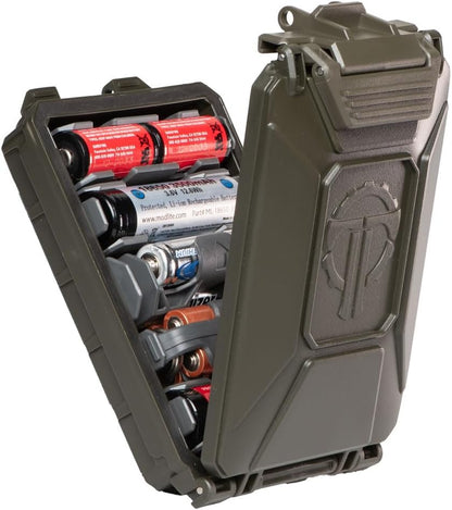 Thyrm CellVault-5M Modular Battery Storage for CR123, 18650, 18350, CR2032 Batteries with Movable Inserts, Made in USA