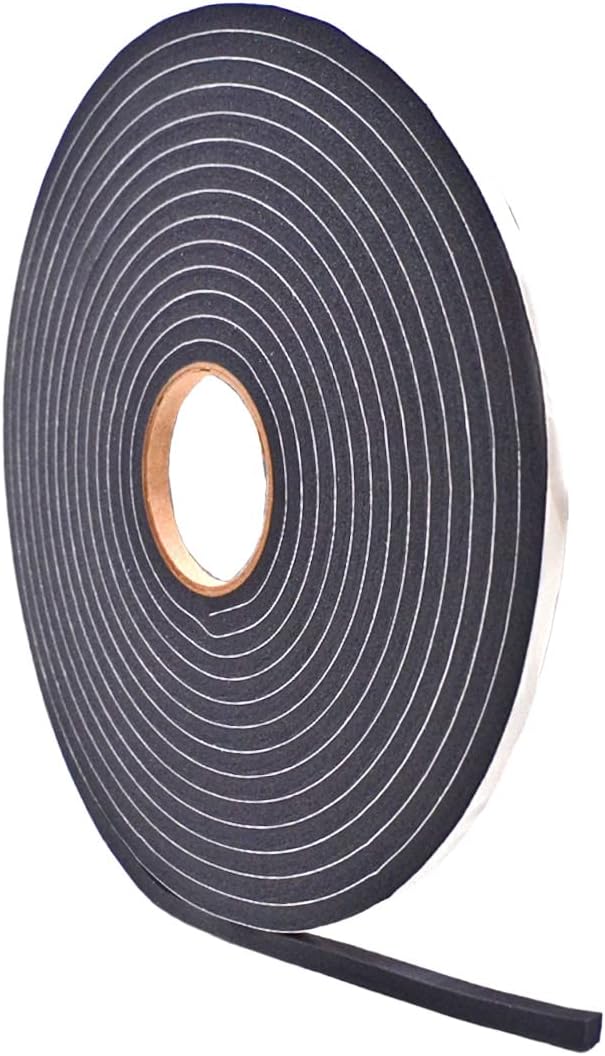 WOD Insulation Foam Tape Self Adhesive - 1/16 Thick x 3/16 Width - 150 feet - Made in USA Weather Stripping, HVAC, Sealing Doors, Windows, Pipes, Cooling, Sound Proof, and Air Conditioning.