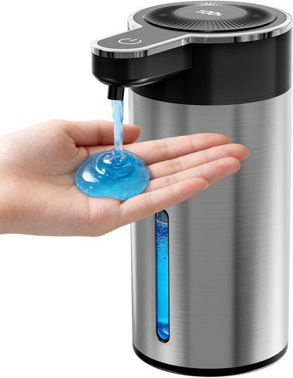 Automatic Foaming Soap Dispenser Touchless, Clog-Free Pump, 0.2s Fast Sensor, USB-C Rechargeable &13.5 oz/400ml Rechargeable, 4 Adjustable Liquid Levels, IPX5 Waterproof,Level Display