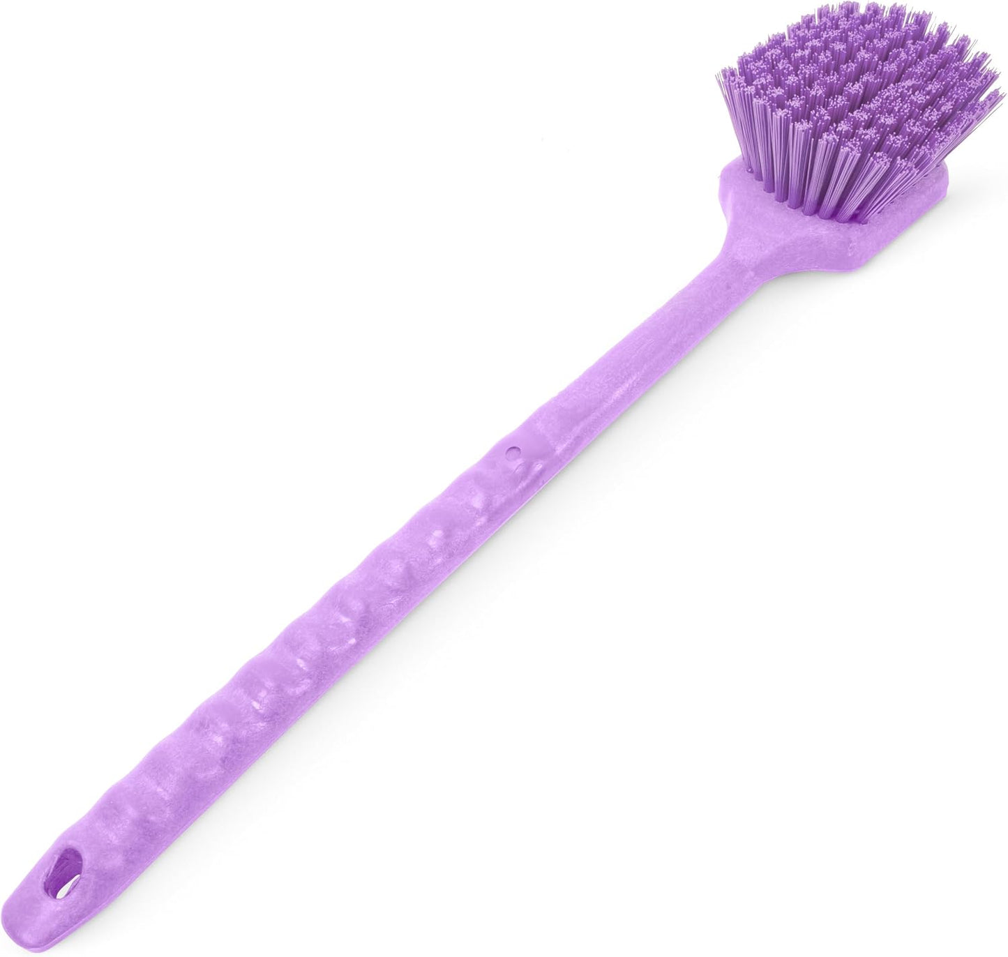 SPARTA 20" Floater Scrub Brush with Long Handle, Oil-Resistant Polyester Bristles, Multiple Trim Angles, Foam-Injected Polymer Block, Commercial Cleaning Tool, Orange