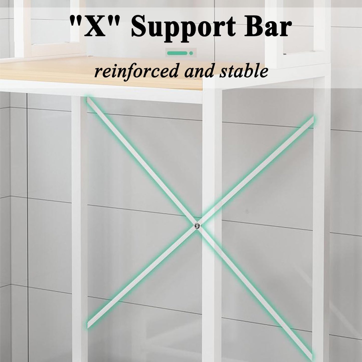 Laundry Room Storage Organizer, Over The Washer and Dryer Storage Shelves for Washer Dryer Countertop, 27.17"W x 11.81"D x 71.26"H, Suit Washing Machine Width Within 25.59", Hold 50lbs 【Ship from US】
