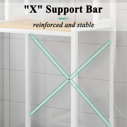 Laundry Room Storage Organizer, Over The Washer and Dryer Storage Shelves for Washer Dryer Countertop, 27.17"W x 11.81"D x 71.26"H, Suit Washing Machine Width Within 25.59", Hold 50lbs 【Ship from US】