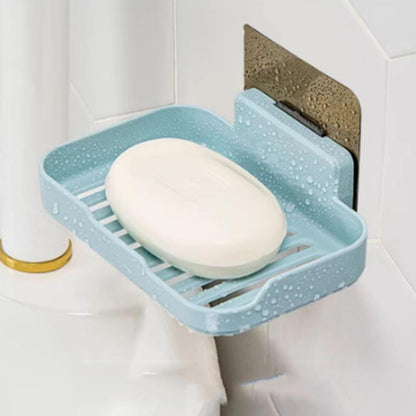 Soap Holder Dish Shower, Bar Soap Holder with Drainage, Self Draining Soap Holder, Wall Mounted Soap Box Tray Container for Bathroom, Bathtub Kitchen Sink (1PC White)