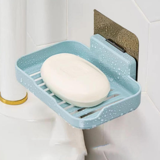 Soap Holder Dish Shower, Bar Soap Holder with Drainage, Self Draining Soap Holder, Wall Mounted Soap Box Tray Container for Bathroom, Bathtub Kitchen Sink (1PC White)