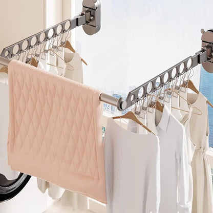 PANGBOER Strong Suction Cup Wall Mounted Drying Rack Multiple Rod Saving Laundry Organizers Easy to Use for Bathroom Balconies
