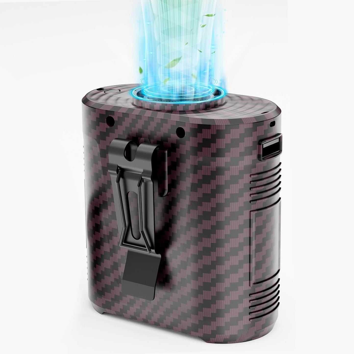 Waist Fan - 3-Speed Clip-On Fan, 16000RPM, 10000mAh Rechargeable Battery, LED SOS Light - Portable Cooling for Outdoor & Work