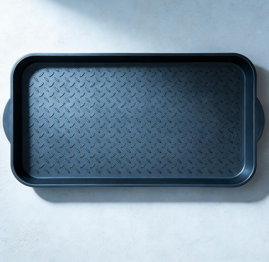 Diamond Boot Tray, 15" x 29", Black, Shoe and Boot Mat for Entryway, Mudroom, Garage, Indoor Floor Protection