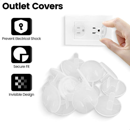 MOJOTORY Clear Outlet Covers for Baby Proofing, 30pcs | Invisible Design, Plug Protector Covers, Electrical Outlet Child Safety Covers, Durable, For Home School and Daycares