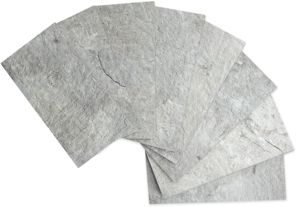 AULIGET 100 Piece Rust Slate Peel and Stick Backsplash Wall Tiles, 3" x 6" PVC Faux Stone Stick on Tiles for Backsplash Kitchen, Bathroom, Laundry Room, Camper, Fireplace