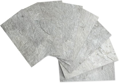 AULIGET 100 Piece Rust Slate Peel and Stick Backsplash Wall Tiles, 3" x 6" PVC Faux Stone Stick on Tiles for Backsplash Kitchen, Bathroom, Laundry Room, Camper, Fireplace