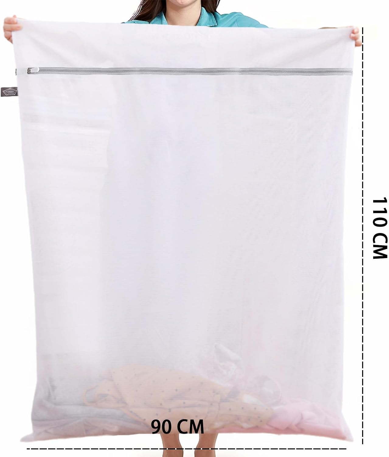 Kimmama Laundry Mesh Wash Bags, Garment Bag for Washing Machine, 2XXL | Honeycomb Laundey Bags for Sheet, Throw Blanket, Curtain, Cushion Cover, Comforter, Tumble Dryer Safe, Extra Large
