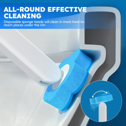 Disposable Toilet Brush 2 Pack - Toilet Bowl Cleaner, Toilet Bowl Brush, Each Toilet Wand with 10 PCS Brush Refills for Deep Bathroom Cleaning (2 Pack, White)