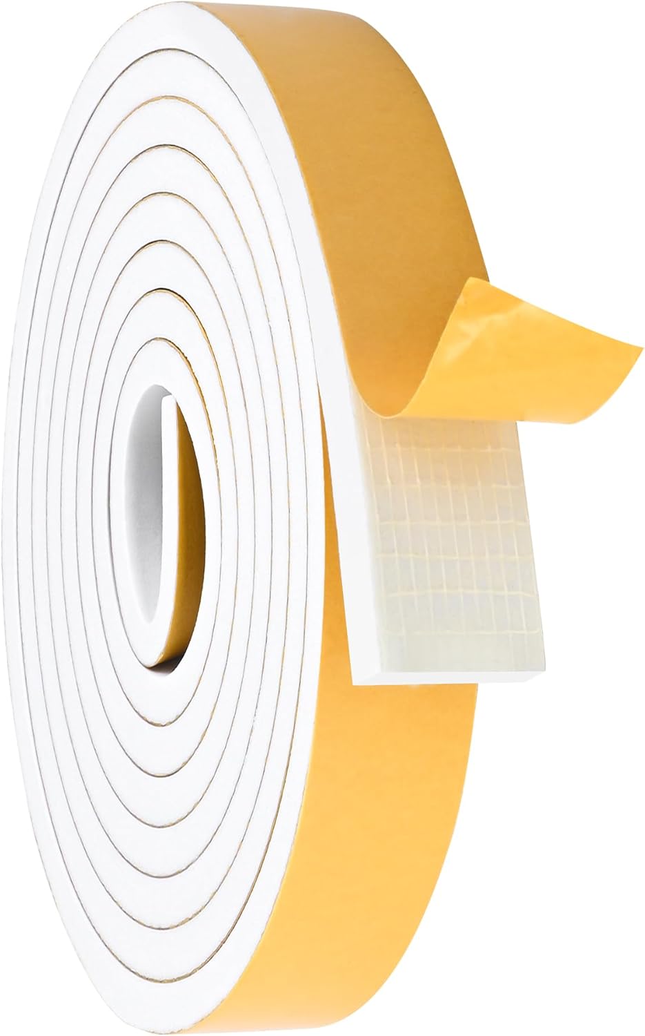 ToLanbbt White Door Window Weather Stripping Self Adhesive Foam Tape High Density Foam Sealing Strip Window Insulation Weatherproof Gasket Tape for Doors and Windows (1/2" W X 1/8" T X 16.5')