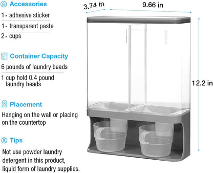 Conworld Laundry Detergent Dispenser, Scent Booster Beads Dispenser for Laundry Room Organization, Suitable for Beads, Stain Remover Powder
