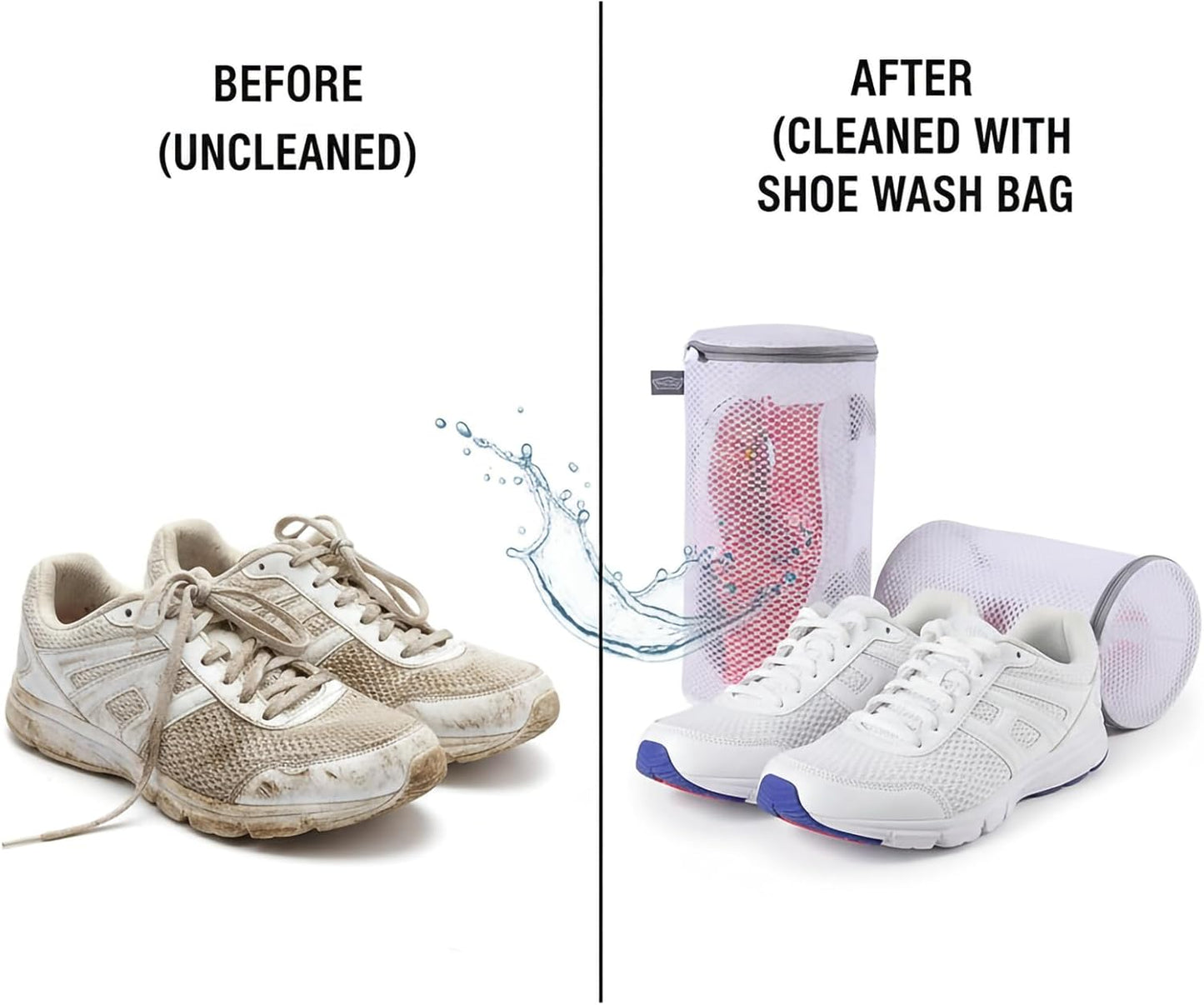 Kimmama Shoe Washing Machine Bag, Shoe Cleaning Bag, Grey Zipper, 7x15" | Shoe Bag, For Sneaker, Tennis, Footwear, Trainers, Slippers, Sock, Honeycomb Mesh, Prevent Tangling