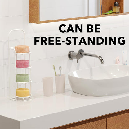 SpaceAid 4 Tier Shampoo Bar Holder for Shower, Self Draining Soap Bar Holders Caddy for Bathroom Wall and Kitchen Sink, Shampoo Bar Dish Rack, Stainless Steel Bar Soap Holder (Black)