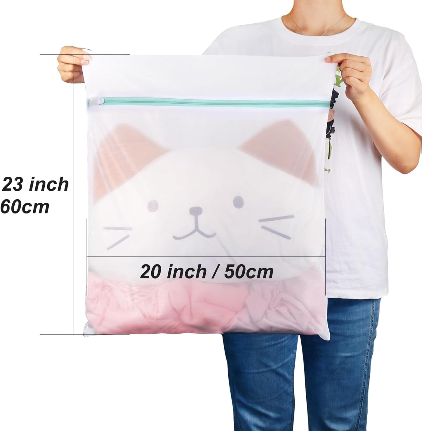 Tenn Well Extra Large Mesh Laundry Bags, 2 Pack 43 x 35 inch Jumbo Delicates Bag for Washing Machine, Large Mesh Bags for Delicates, Coats, Blankets, Bedding, Toys, Pet Items