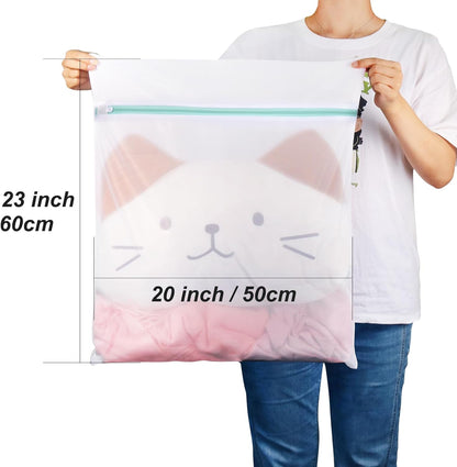 Tenn Well Extra Large Mesh Laundry Bags, 2 Pack 43 x 35 inch Jumbo Delicates Bag for Washing Machine, Large Mesh Bags for Delicates, Coats, Blankets, Bedding, Toys, Pet Items