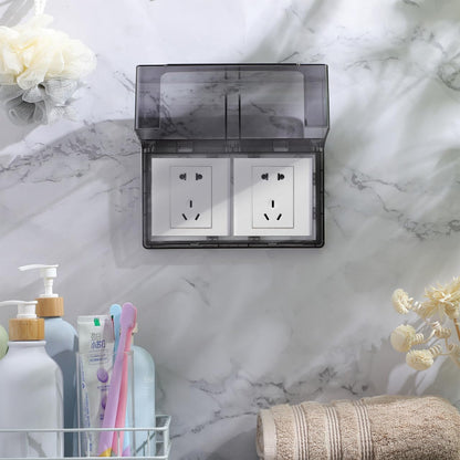 Cabilock Outdoor Outlet Cover Waterproof IP66, Single Gang Weatherproof Plug Case with Flip Lid, No-Drilling Self-Adhesive Socket Protector, Childproof Electrical Box for Bathroom, Kitchen and Patio,