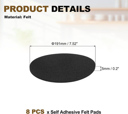 uxcell 32Pcs Non Slip Furniture Pads, 3" Round Self Adhesive Felt Bumpers Noise Reducing Furniture Feet Floor Protector for Chairs Tables Furniture Legs (White 0.2" Thick) - Colors A