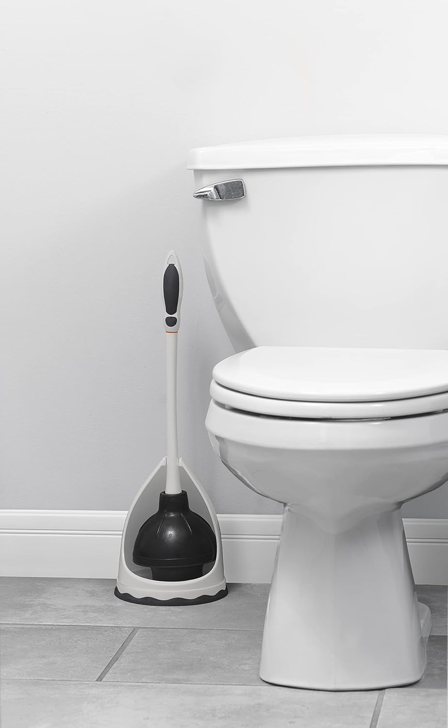 Superio Toilet Bowl Brush and Holder with Under Rim Cleaner for Bathroom, Toilet Brush and Caddy with Non Scratch Bristles and Under Rim Lip Brush