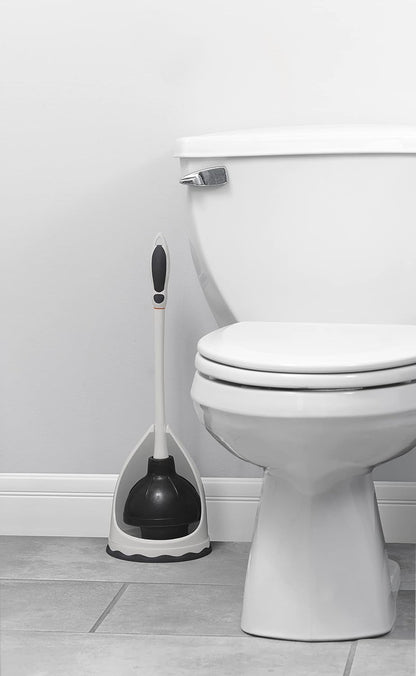 Superio Toilet Bowl Brush and Holder with Under Rim Cleaner for Bathroom, Toilet Brush and Caddy with Non Scratch Bristles and Under Rim Lip Brush