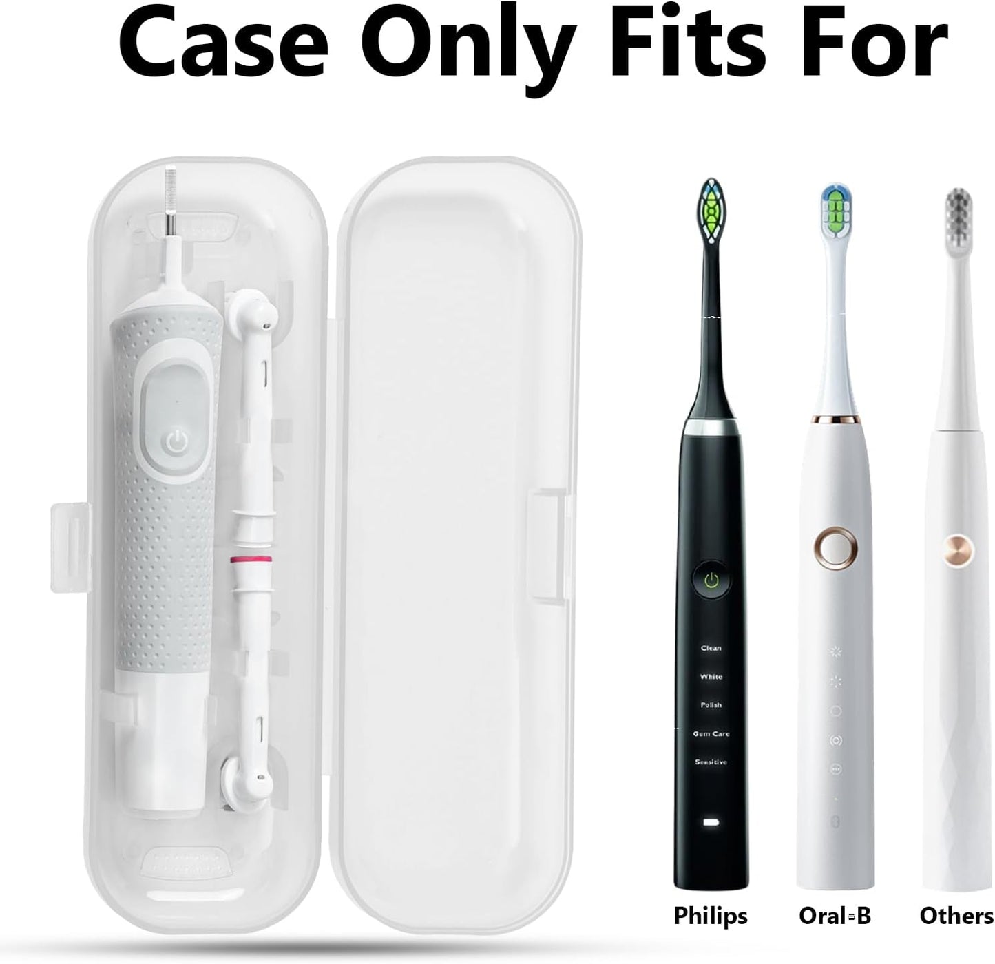 Newly upgraded toothbrush travel case, suitable for Oral-B/Oral-B Pro/Philips Sonicare/Aquasonic toothbrush, travel electric toothbrush box(black)