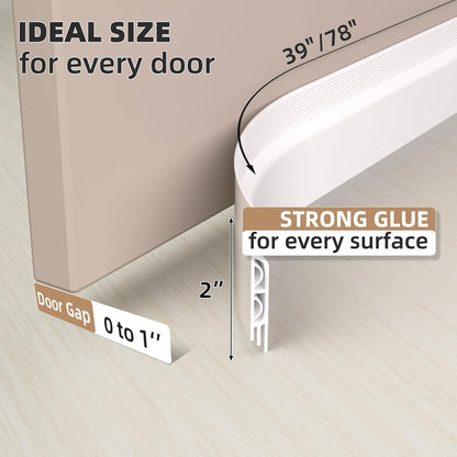 KNEELISA 39" Black Under Door Draft Stopper Exterior,Bottom Door Sweep Sound Proofing,Soundproofing Noise Blocker,Gap Filler Soundproof Seal Strip