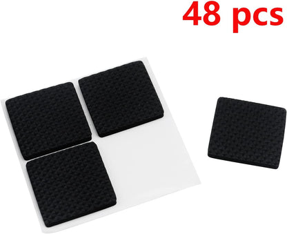 Antrader 1.5 Inch Self-Stick Furniture Round Felt Pads Wood Floor Protectors – Protect Your Hard Floors from Furniture Scratches, Pack of 48, Black