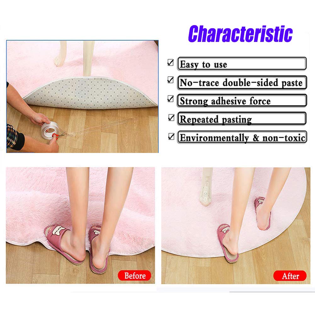JSITON Nano Grip Tape 16.5 FT x 1.2 Inch Reusable Removable Washable Double Sided Sticky Strips Seamless Traceless Tape Adhesive Kitchen Holder (16.5 FT x 1.2 Inch x 1 MM)