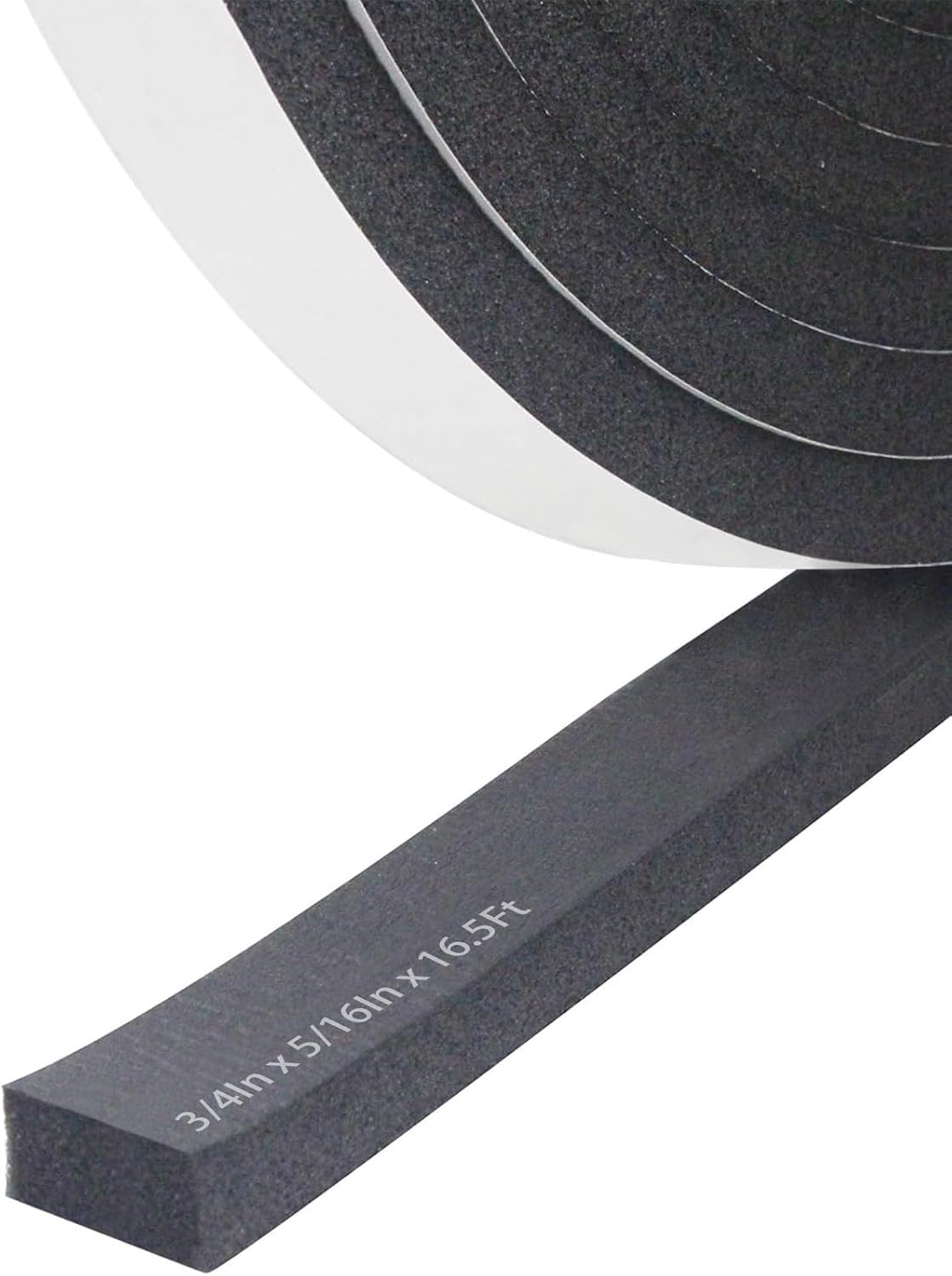 Storystore Weather Stripping Door Seal Strip, 1/2In x 1/4In x 16.5FT Self Adhesive Foam Tape for Door Window Insulation Soundproofing Weatherstrip, High Density Foam Seal for Doors Windows Furniture